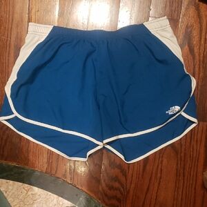 The North Face Blue White Flight Series Running Reflective Athletic Shorts L